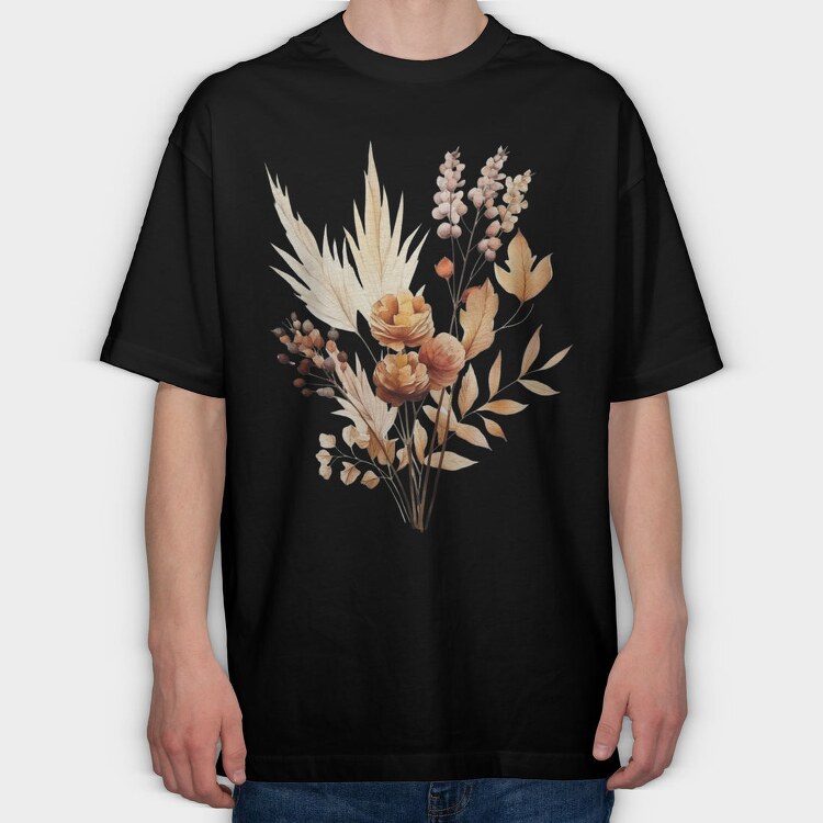Watercolor Fall Dried Flowers Clipart 77802593, Tricou Oversize Barbati (Unisex)