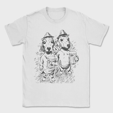 Dachshund Dogs And Beer Daschund Sketch Gc, Tricou Barbati (Unisex)
