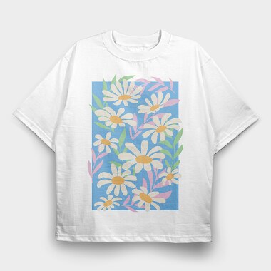 Daisy Flowers Composition Danish, Tricou Oversize Barbati (Unisex)