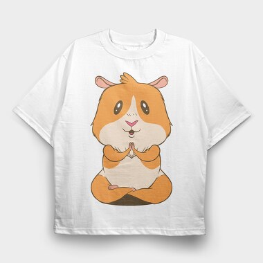 Cute Guinea Pig Yoga, Tricou Oversize Barbati (Unisex)