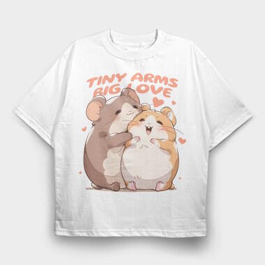 Cute Hamster Animal Friends Warm Hugs, Tricou Oversize Barbati (Unisex)