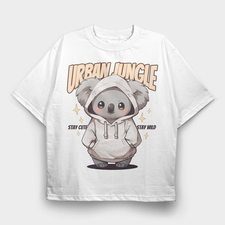 Cute Koala Urban, Tricou Oversize Barbati (Unisex)