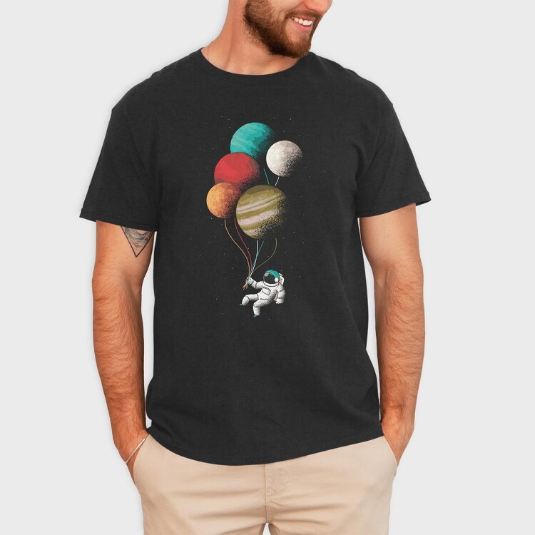 Astronaut Balloons, Tricou Barbati (Unisex)