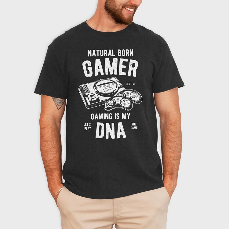 Natural Born Gamer, Tricou Barbati (Unisex)