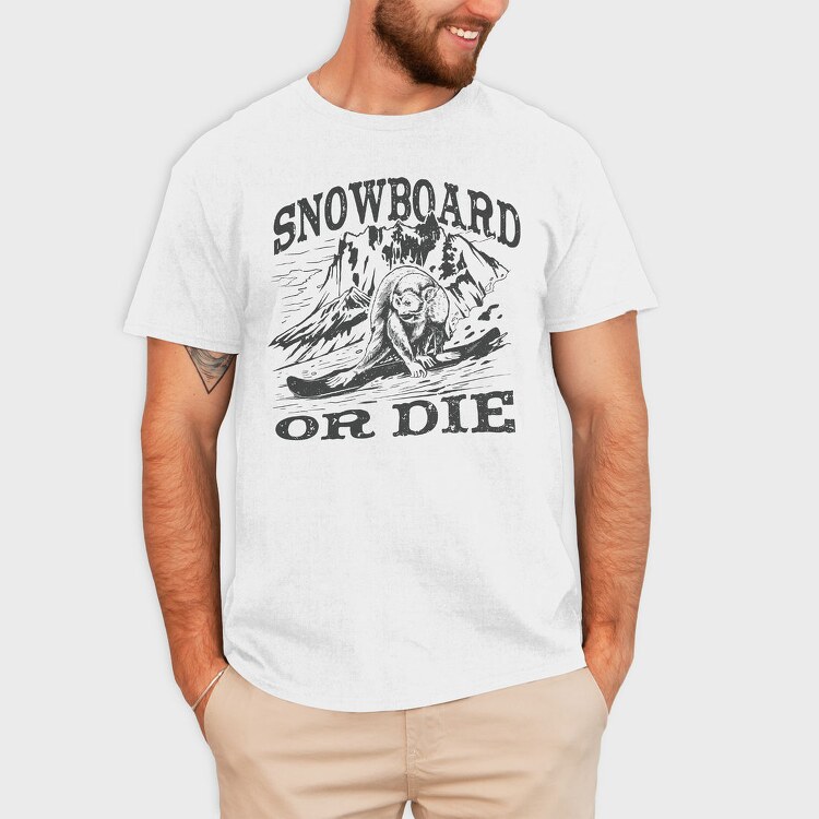 Monkey Snowboarding, Tricou Barbati (Unisex)