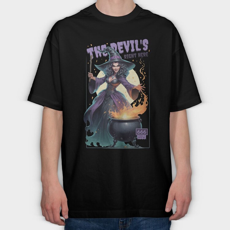 The Devil S Right Here, Tricou Oversize Barbati (Unisex)