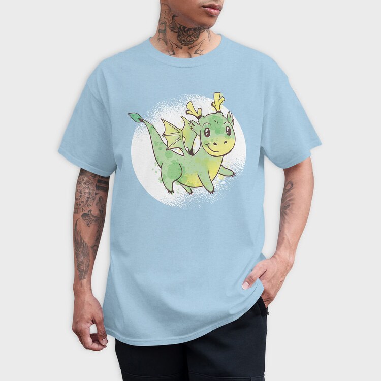 Cute Dragon Watercolor, Tricou Barbati (Unisex)
