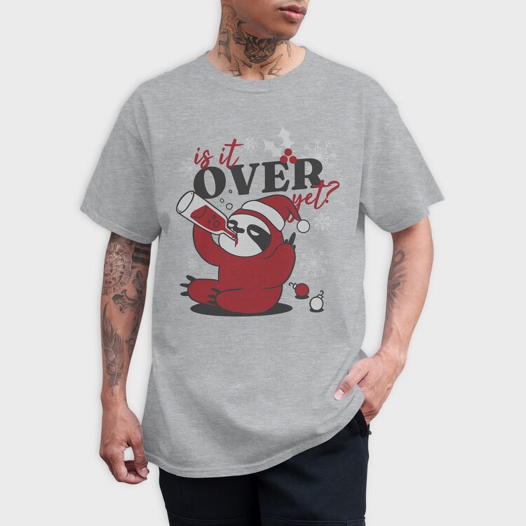 Is It Over Yet Anti Christmas Sloth Tote, Tricou Barbati (Unisex)