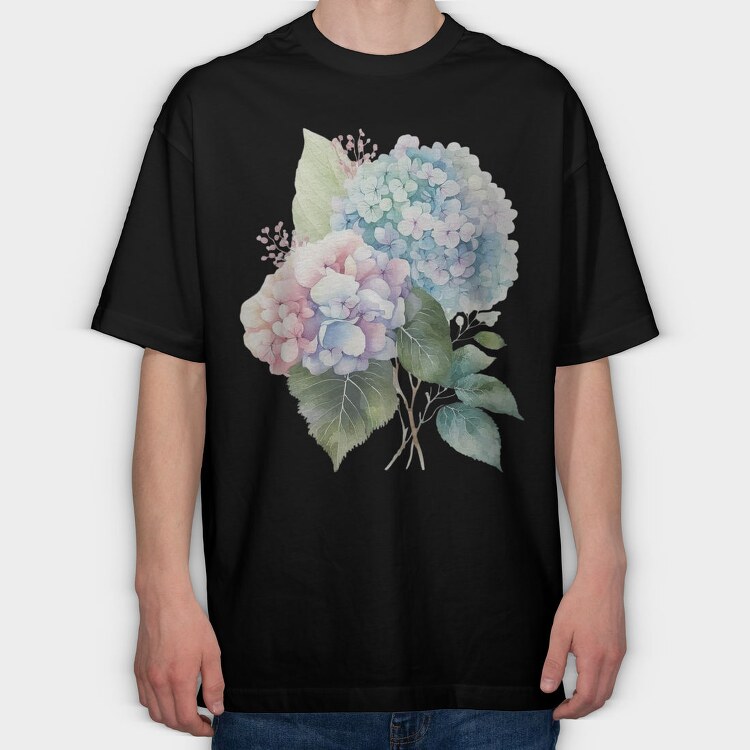 Watercolor Flower Bloom, Tricou Oversize Barbati (Unisex)