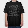 Monkey Snowboarding, Tricou Oversize Barbati (Unisex)