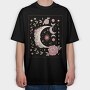 Floral Ornamental Moon Decoration, Tricou Oversize Barbati (Unisex)