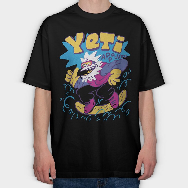 Yeti Approved Winter, Tricou Oversize Barbati (Unisex)