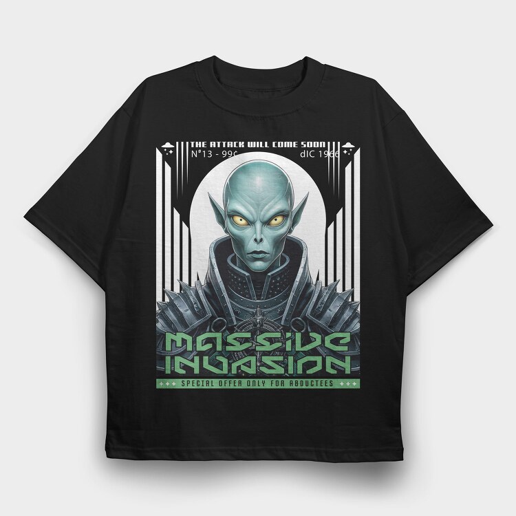 Alien Massive Invasion Trend, Tricou Oversize Barbati (Unisex)