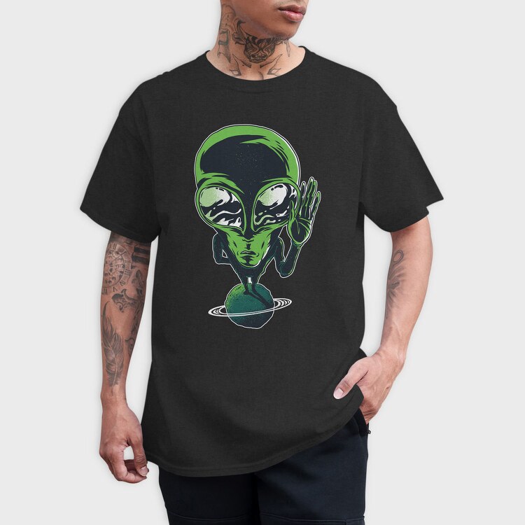 Alien On Planet, Tricou Barbati (Unisex)