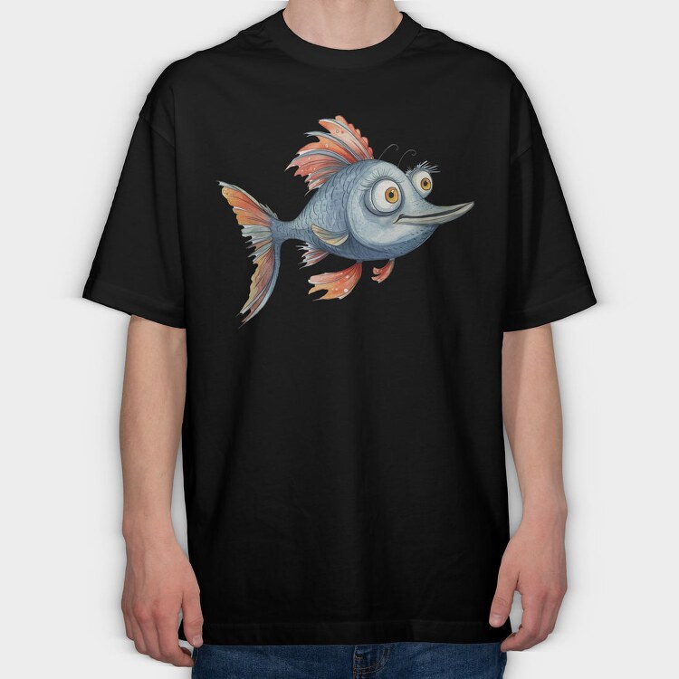 Watercolor Fish Fantasy, Tricou Oversize Barbati (Unisex)