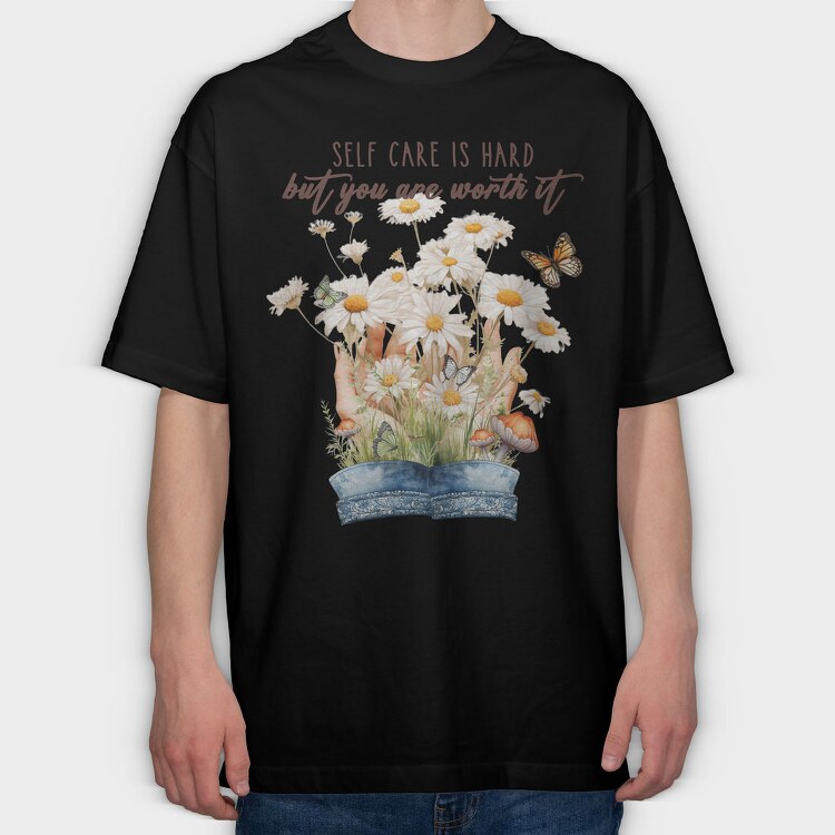 Watercolor Flower Butterfly, Tricou Oversize Barbati (Unisex)