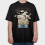Watercolor Flower Butterfly, Tricou Oversize Barbati (Unisex)