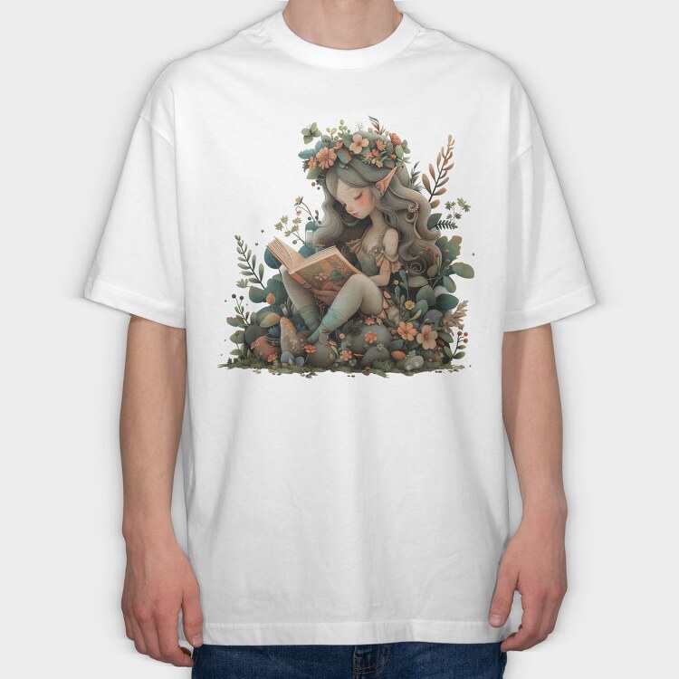 Watercolor Fairy Garden, Tricou Oversize Barbati (Unisex)