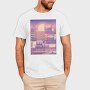 Monochromatic Vaporwave Japan City, Tricou Barbati (Unisex)