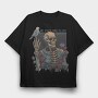 Floral Skeleton With A Bird Dove Life, Tricou Oversize Barbati (Unisex)