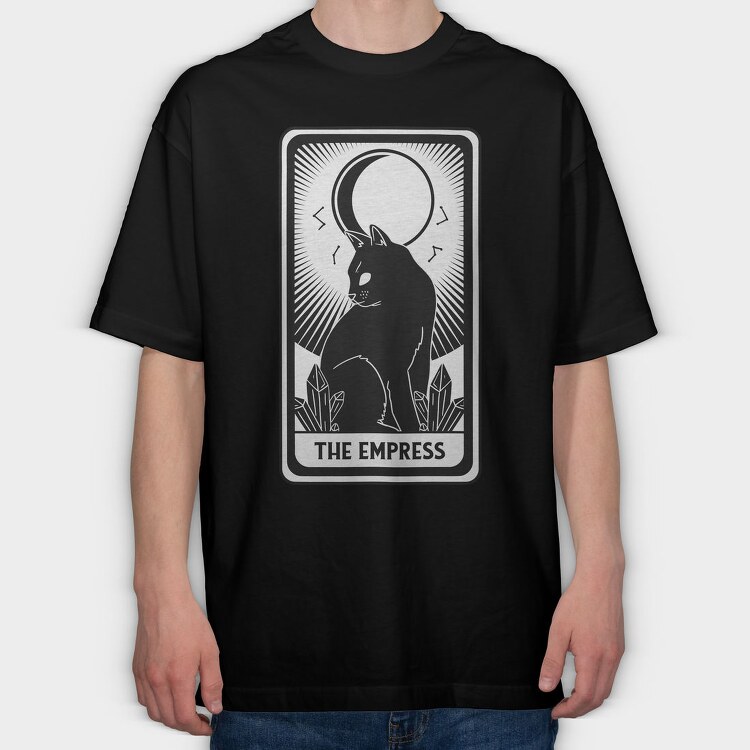 The Empress Tarot Card Cat, Tricou Oversize Barbati (Unisex)
