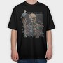 Floral Skeleton With A Bird Dove Life, Tricou Oversize Barbati (Unisex)
