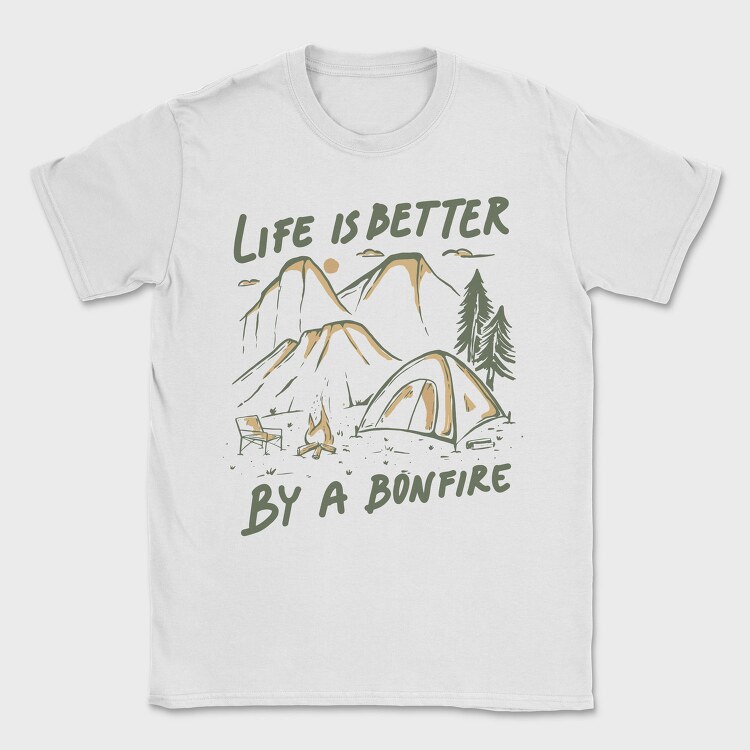 Life Is Better by a Bonfire Camping, Tricou Barbati (Unisex)