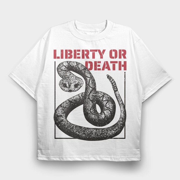 Liberty or Death Snake, Tricou Oversize Barbati (Unisex)