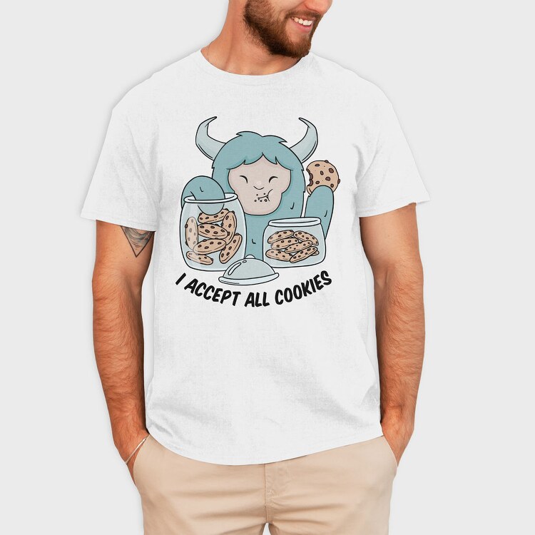 Yeti Monster Eating Cookies, Tricou Barbati (Unisex)