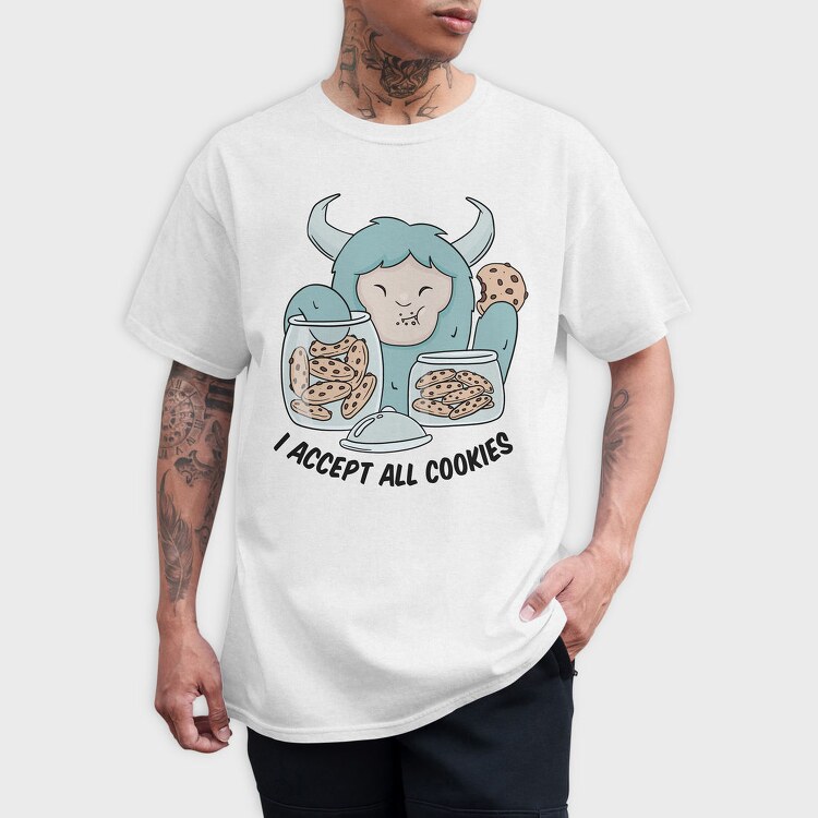 Yeti Monster Eating Cookies, Tricou Barbati (Unisex)