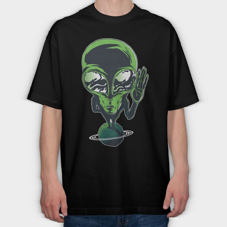 Alien On Planet, Tricou Oversize Barbati (Unisex)