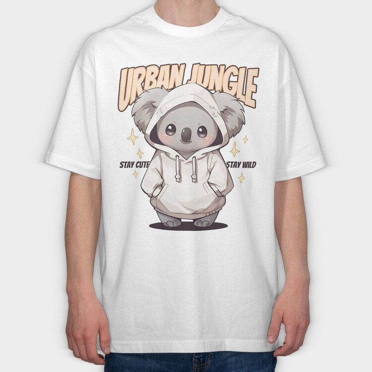Cute Koala Urban, Tricou Oversize Barbati (Unisex)