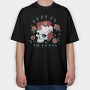 Floral Skull Nature Beauty Is Timeless Tote, Tricou Oversize Barbati (Unisex)