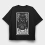 The Magician Tarot Card Cat, Tricou Oversize Barbati (Unisex)