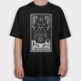 The Magician Tarot Card Cat, Tricou Oversize Barbati (Unisex)