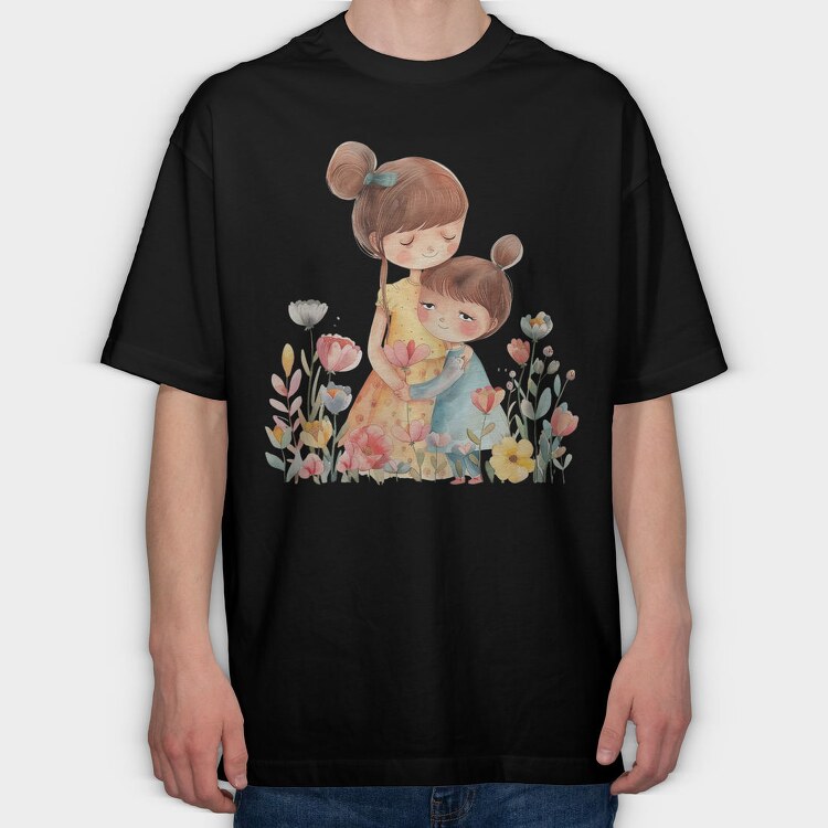 Watercolor Flower Garden, Tricou Oversize Barbati (Unisex)