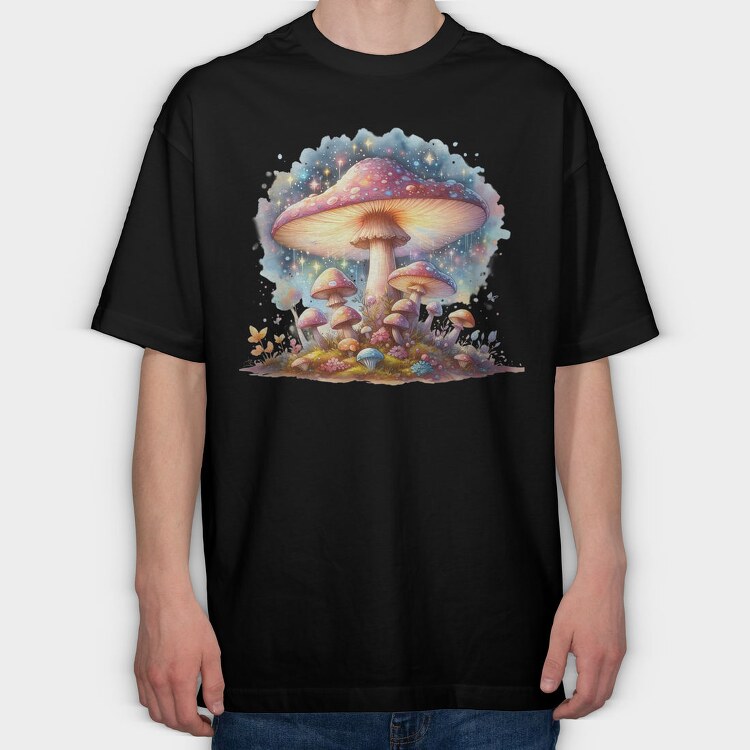 Watercolor Fantasy Mushroom, Tricou Oversize Barbati (Unisex)