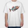 Watercolor Fish Funny, Tricou Oversize Barbati (Unisex)