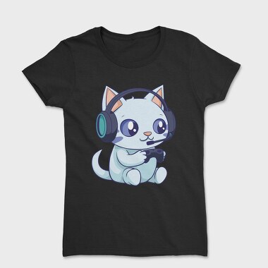 Cute Gamer Cat, Tricou Femei