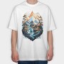 Landscape Winter, Tricou Oversize Barbati (Unisex)