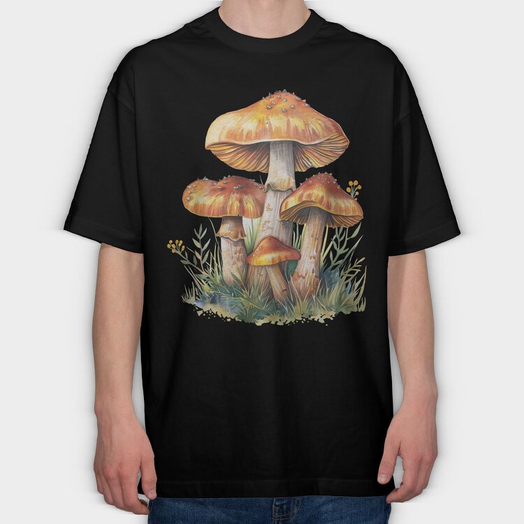 Watercolor Fantasy Mushrooms, Tricou Oversize Barbati (Unisex)