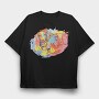 Dachshund Watercolor, Tricou Oversize Barbati (Unisex)