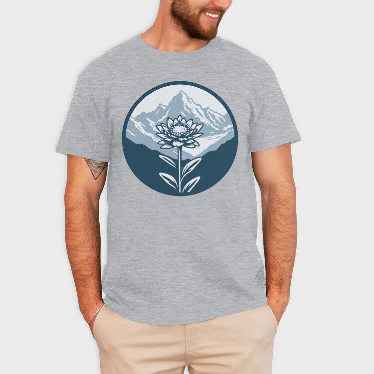 Alpine Flower Circle, Tricou Barbati (Unisex)