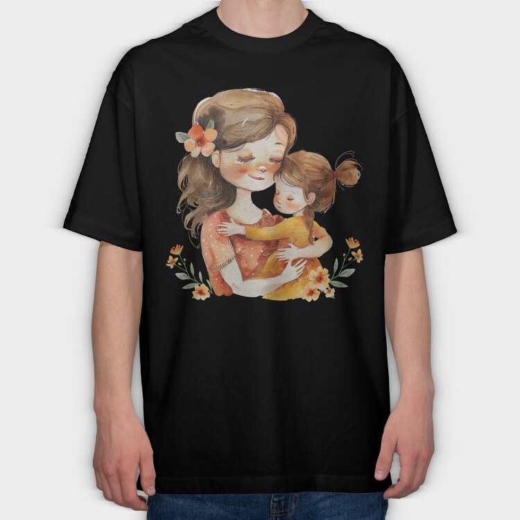 Watercolor Flower Mommy, Tricou Oversize Barbati (Unisex)