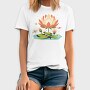 Flower And Frog Lotus, Tricou Barbati (Unisex)