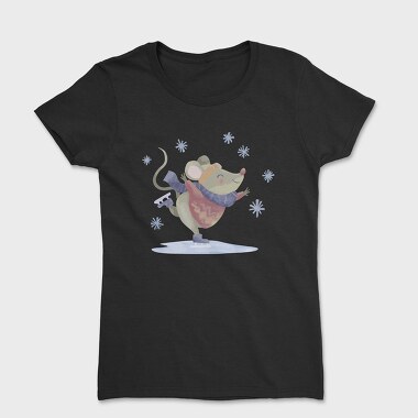 Cute Mouse Skating Mug, Tricou Femei