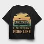 Camper Van Transportation Less Comfort More Life, Tricou Oversize Barbati (Unisex)
