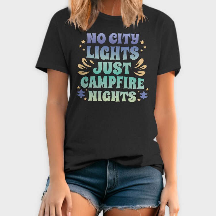 Campfire Nights Request No City Lights Just, Tricou Barbati (Unisex)