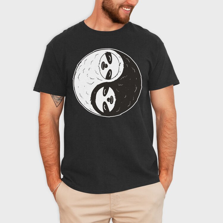 Yin And Yang Sloth, Tricou Barbati (Unisex)