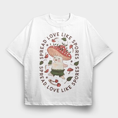 Cute Mushroom Fairy, Tricou Oversize Barbati (Unisex)